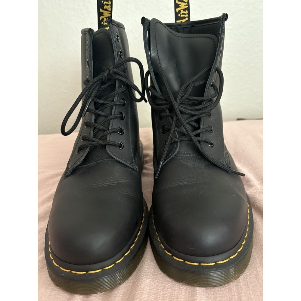 Dr. Martens BLACK Mens  1460 Smooth Leather Lace Up Boots Size US 11